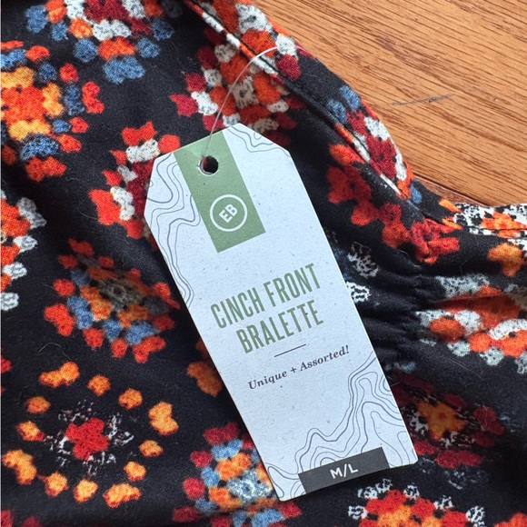 NWT EARTHBOUND Colorful Granny Square Patterned Cinch Front Bralette - Picture 5 of 6